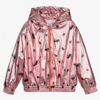 THE MARC JACOBS MARC JACOBS GIRLS TEEN PINK FOIL ZIP-UP JACKET