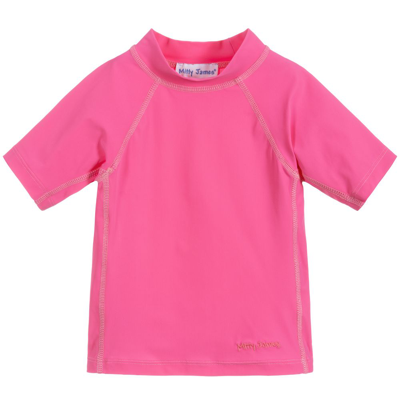Mitty James Babies' Girls Sun Protective Top (upf50+) In Pink