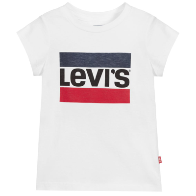 Levi's Kids' Girls White Sports Logo T-shirt