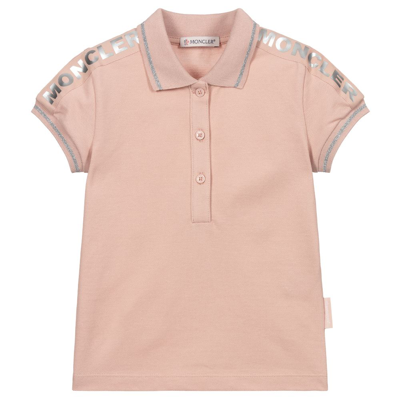 Moncler Babies' Girls Pink Cotton Polo Shirt
