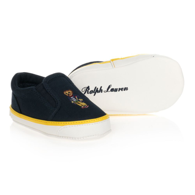 Ralph Lauren Boys Blue Polo Bear Baby Shoes