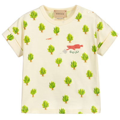 Gucci Babies' Yellow Diana Blu T-shirt