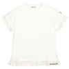 MONCLER TEEN GIRLS WHITE LOGO T-SHIRT