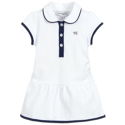 Emporio Armani Babies Girls White Cotton Polo Dress ModeSens