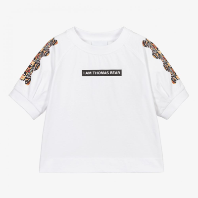 Burberry Babies' Girls White Bear Logo T-shirt