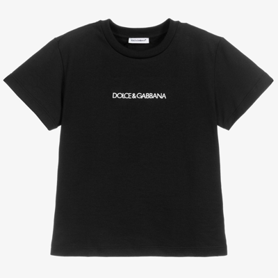 Dolce & Gabbana Babies' Boys Black Cotton Logo T-shirt