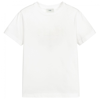 Fendi Teen Ivory Logo T-shirt In Ivory