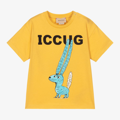 Gucci Freya Hartas Baby T-shirt In Yellow