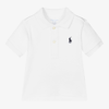 RALPH LAUREN BABY BOYS WHITE COTTON JERSEY POLO SHIRT