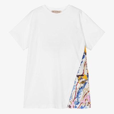 Emilio Pucci Babies' Girls White T-shirt Dress