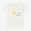 BONPOINT IVORY COTTON LOGO BABY T-SHIRT