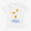 IL GUFO BOYS WHITE COTTON T-SHIRT