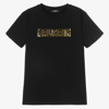 BALMAIN TEEN BLACK & GOLD LOGO T-SHIRT