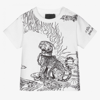 GIVENCHY BOYS WHITE PANTHER COTTON T-SHIRT