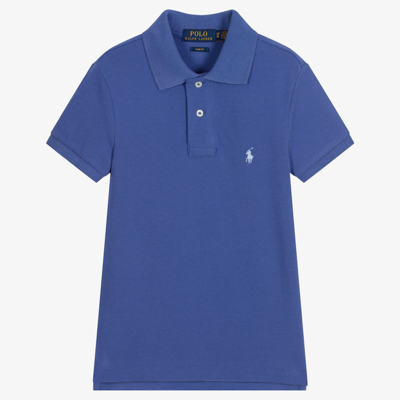 Ralph Lauren Babies' Boys Blue Piqué Polo Shirt