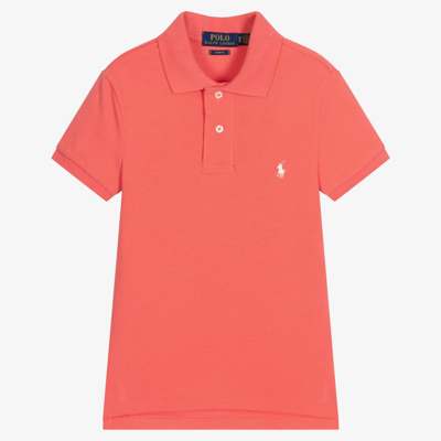 Ralph Lauren Babies' Boys Red Piqué Polo Shirt
