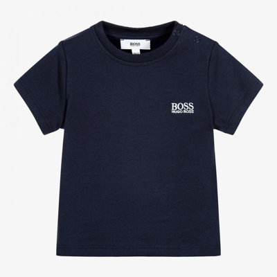 Bosswear Boys Blue Cotton Logo Baby T-shirt