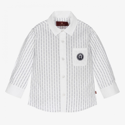 Aigner Baby Boys Logo Print Shirt In White