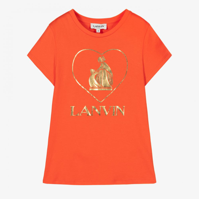 Lanvin Babies' Girls Red Cotton Logo T-shirt