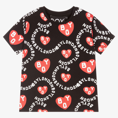 Boy London Babies'  Black & Red Heart Logo T-shirt