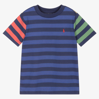 Ralph Lauren Babies' Boys Blue Striped T-shirt