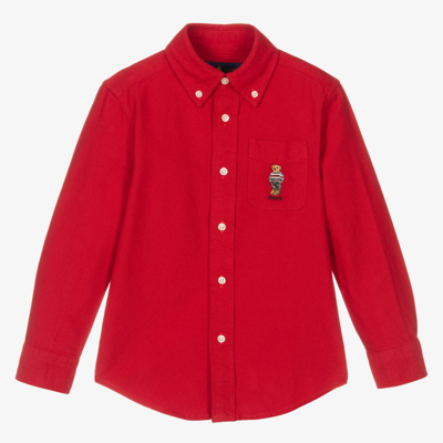 Ralph Lauren Babies' Boys Red Cotton Bear Shirt