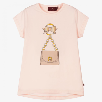 Aigner Teen Girls Pink Logo T-shirt
