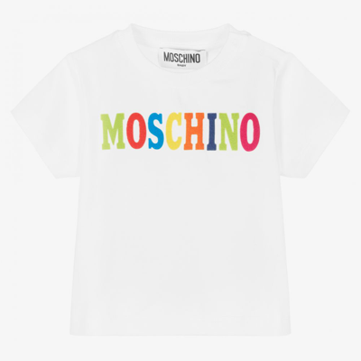 Moschino Baby White Cotton Baby T-shirt