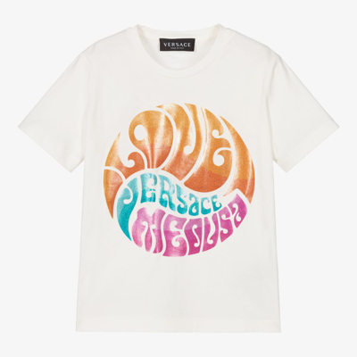 Versace Babies' Girls White Medusa Music T-shirt