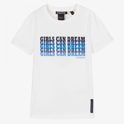 Nik & Nik Girls Teen White Cotton T-shirt