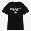 Dolce & Gabbana Black T-shirt For Kids With Logos In Black