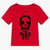 ZADIG & VOLTAIRE BOYS RED COTTON SKULL T-SHIRT