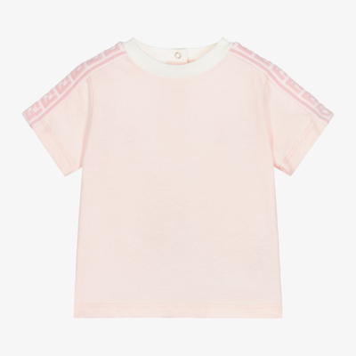 Fendi Baby Girls Pink Logo T-shirt