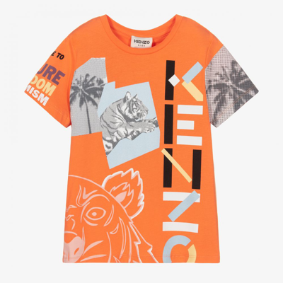 Kenzo Babies' Girls Orange Tiger T-shirt