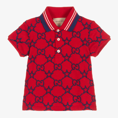 Gucci Red Cotton Baby Polo Shirt