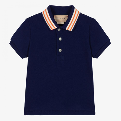 Gucci Babies' Blue Interlocking G Polo Shirt