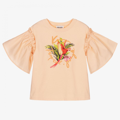 Kenzo Babies' Girls Orange Tropical T-shirt