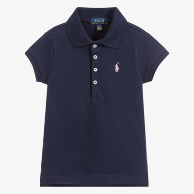 Polo Ralph Lauren Babies' Girls Blue Cotton Polo Shirt