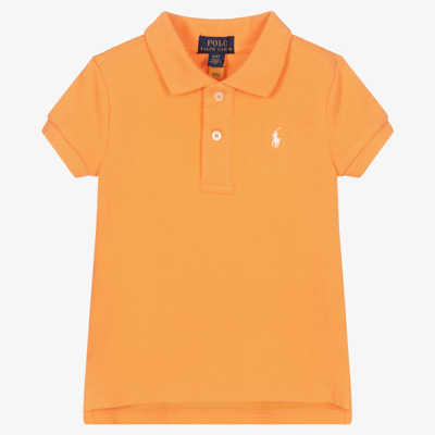 Polo Ralph Lauren Kids' Girls Orange Cotton Polo Shirt