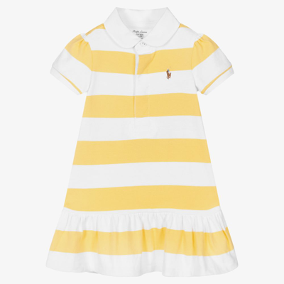 Ralph Lauren Girls Yellow & White Polo Baby Dress