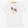 Paul Smith Junior Logo-print Organic-cotton T-shirt In White