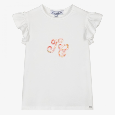 Tartine Et Chocolat Babies'  Girls White Logo T-shirt