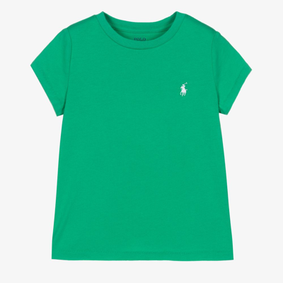 Polo Ralph Lauren Babies' Girls Green Cotton T-shirt