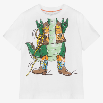 Stella Mccartney Babies'  Kids Boys White Crocodile Cowboy T-shirt