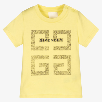 Givenchy Babies' Boys Yellow 4g Logo T-shirt