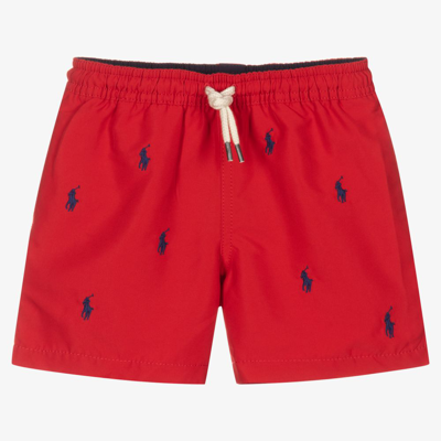 Polo Ralph Lauren Babies' Boys Red Logo Swim Shorts