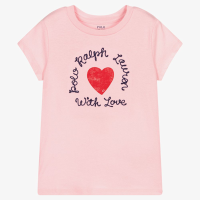 Ralph Lauren Babies' Girls Pink Cotton T-shirt