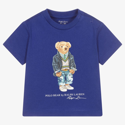 Ralph Lauren Boys Blue Polo Bear Baby T-shirt