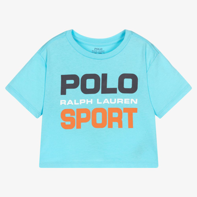 Polo Ralph Lauren Babies' Girls Blue Cropped T-shirt