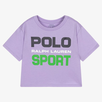 Polo Ralph Lauren Babies' Girls Purple Cropped T-shirt